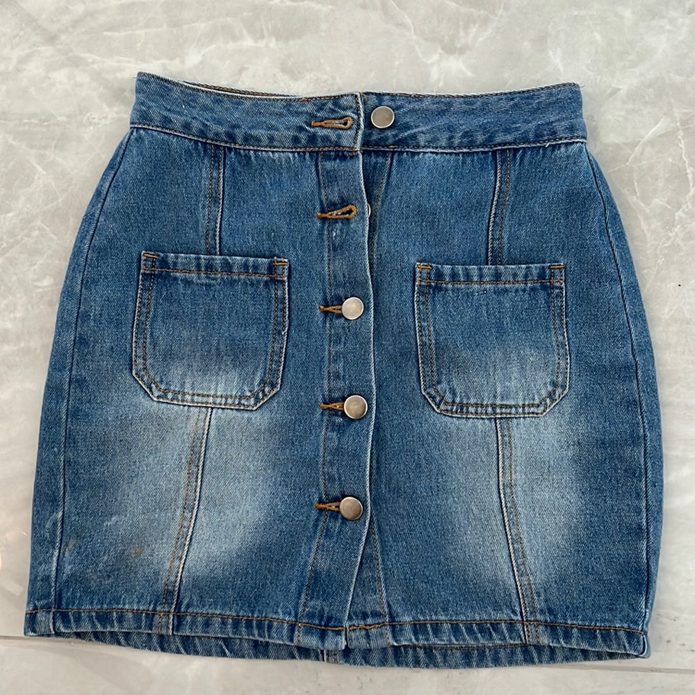 Naked wardrobe Jean Button Skirt